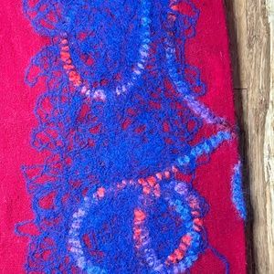 Eyeful Women’s Rectangle Embroidered Merino Wool Scarf 18”x78”, Brand New Unused